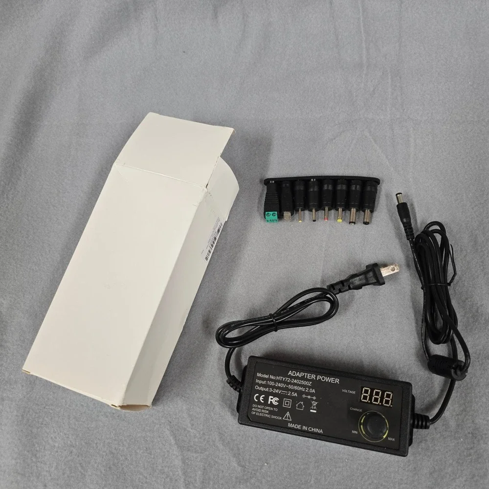 Kejiesheng Adjustable Power Supply 3V-24V 2.5A 60W AC/DC Adapter with LED